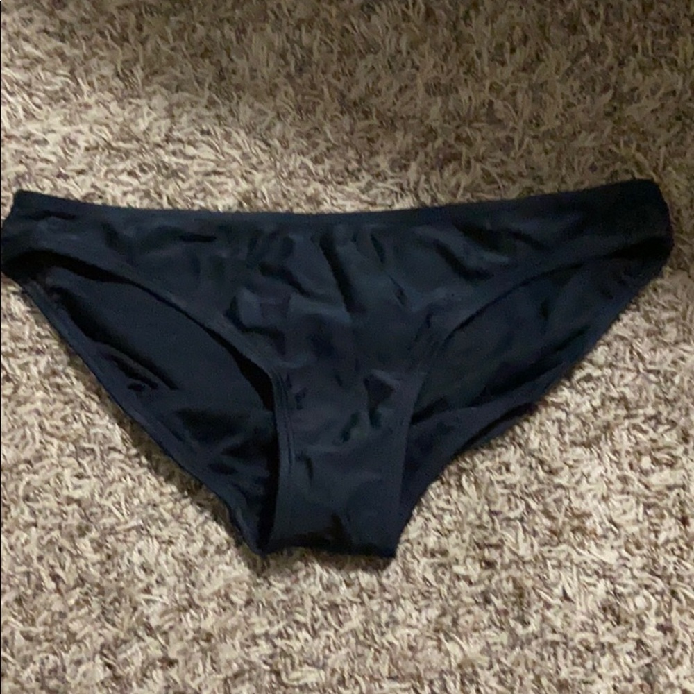 Solid black bikini bottoms